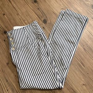 Free people blue and white striped pants. Size 10.
